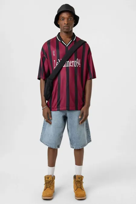 T-shirt oversize imprimé en jersey, bordeaux