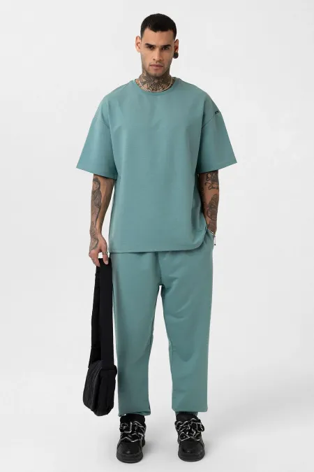 Paça Lastikli Basic Oversize Eşofman Takımı Mint