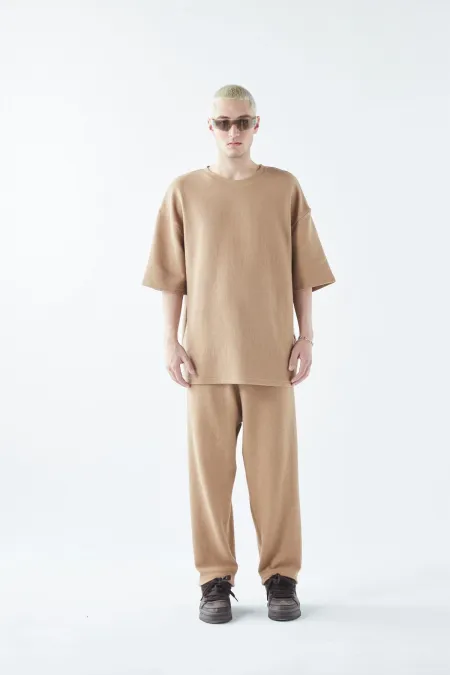Oversize Basıc Triko Eşofman Takım Vizon Oversize Basıc Triko Eşofman Takım Vizon