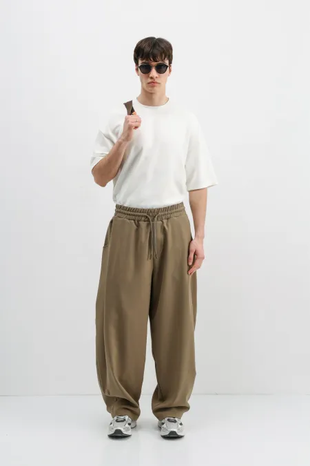 Balloon Fit Pantolon Haki