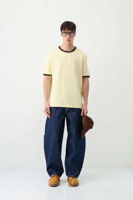 Kısa Kollu Regular Fit Tişört Sarı