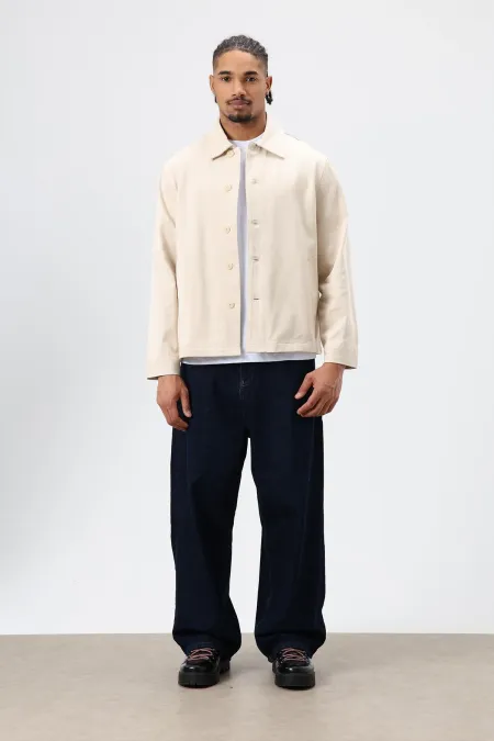 Boxy Fit Gabardin Ceket Bej