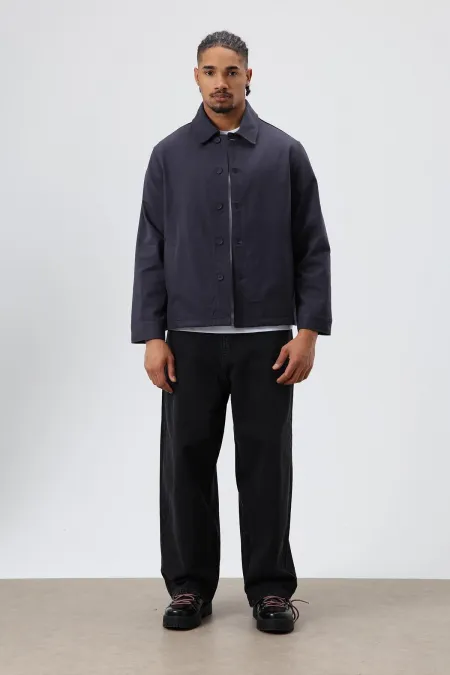 Boxy Fit Gabardin Ceket Füme