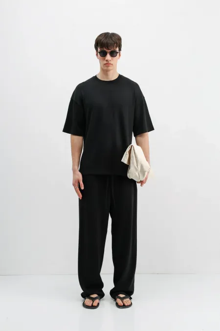 Modal Karışımlı Baggy Eşofman Alt Siyah