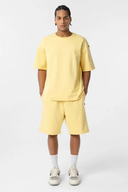 Basic Oversize Şort Takım Sarı