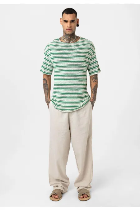 T-shirt en maille rayée oversize Benetton