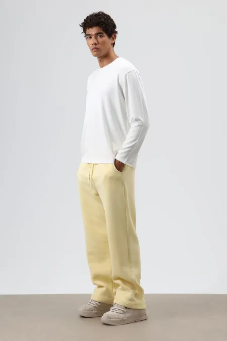 Washed Baggy Sweatpants Yellow