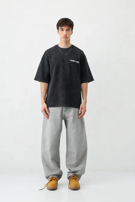 T-shirt oversize imprimé noir