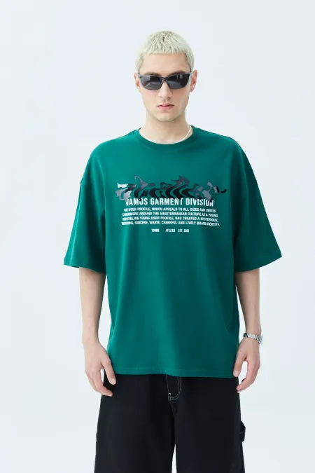 Atelier Kabartma Baskılı Oversize Tişört Nefti