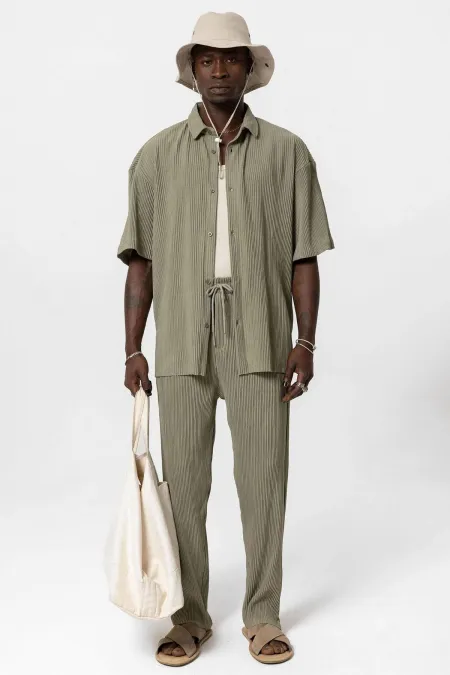 Basic Oversize Ottoman Takım Haki