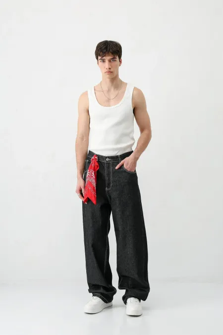Super Baggy Fit Jean Siyah