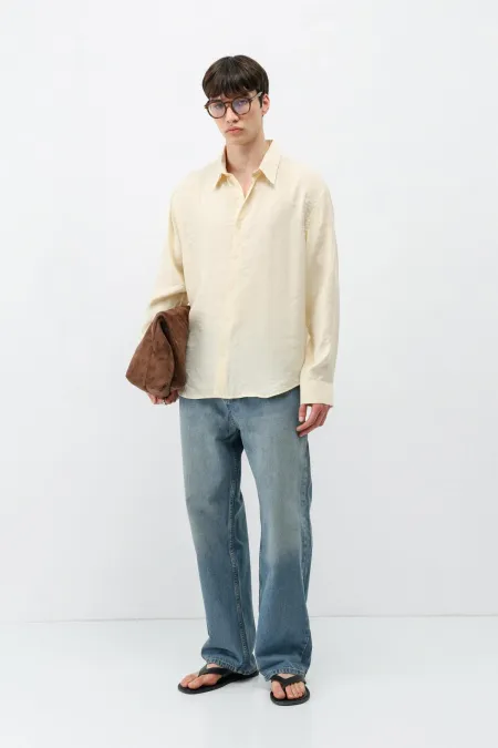 Chemise oversize jaune en modal