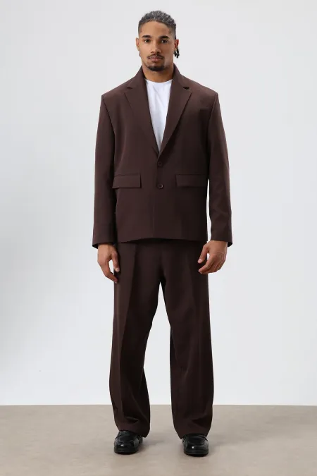 Costume oversize marron foncé