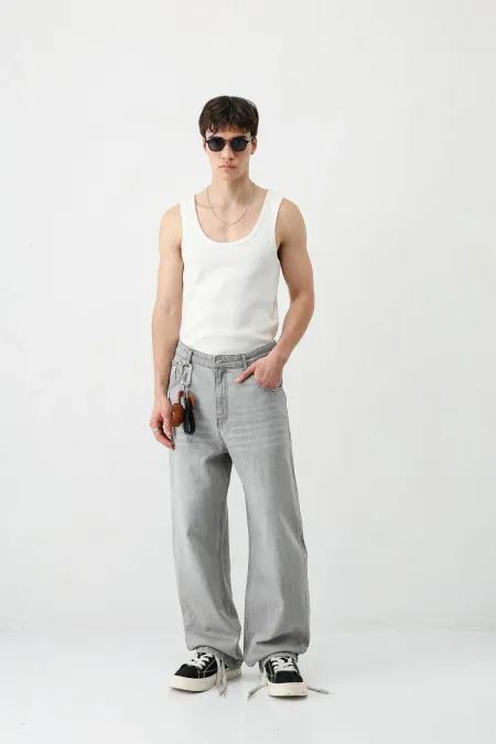 Super Baggy Fit Jean Ice Grı