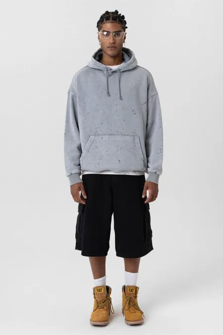 Premıum Yıkamalı Kapüşonlu Oversize Sweatshirt Gri