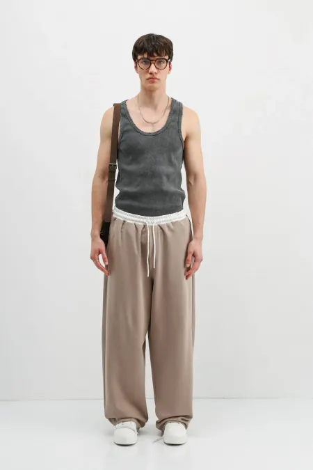 Baggy Fit Eşofman Alt Vizon