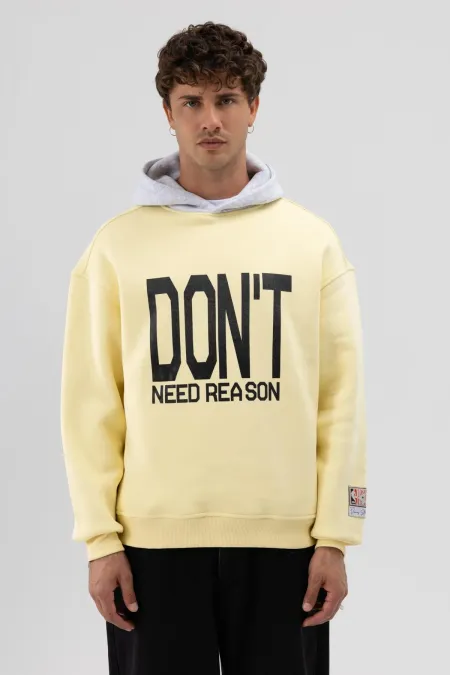 Sweat-shirt oversize imprimé bicolore jaune