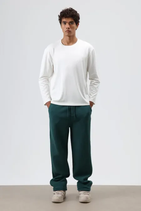 Washed Baggy Sweatpants, Navy Blue