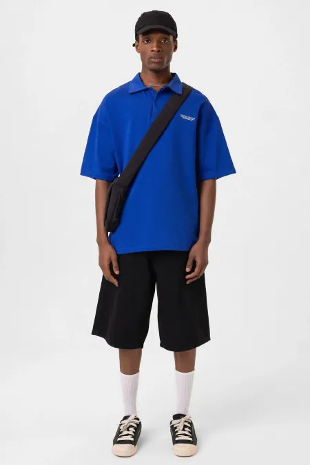 Polo Yaka Oversize Tişört Saks