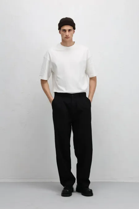 Baggy Fit Kumaş Pantolon Siyah