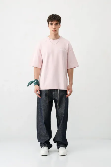 T-shirt oversize imprimé rose