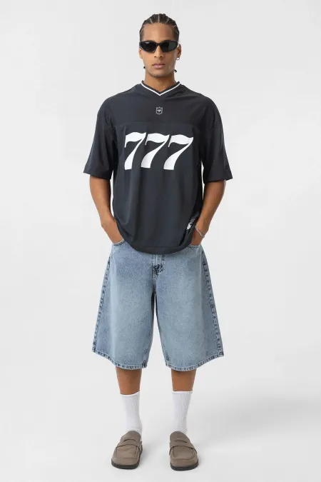 Oversize V Yaka Forma Tişört Füme Oversize V Yaka Forma Tişört Füme