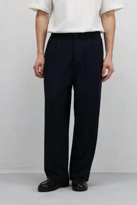 Baggy Fit Kumaş Pantolon Lacivert