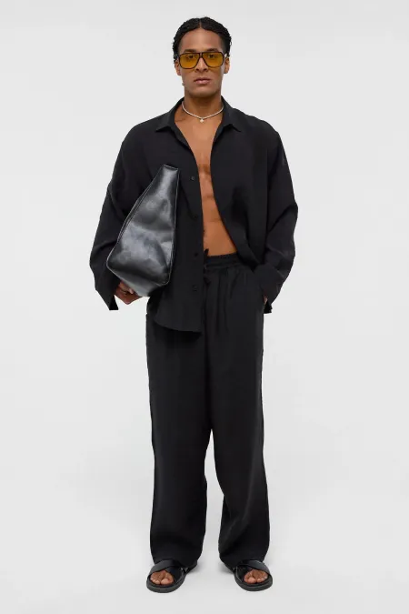 Baggy Fit Modal Kumaş Pantolon Siyah