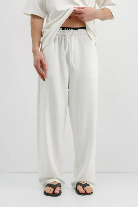 Modal Karışımlı Baggy Eşofman Alt Ekru