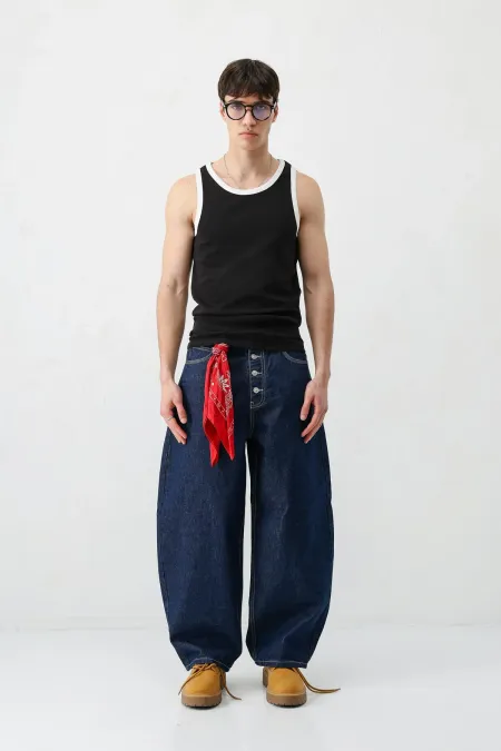 Oversize Askılı Tişört Siyah