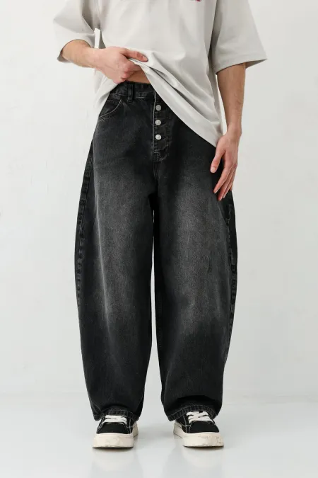 Barrel Fit Jeans Füme