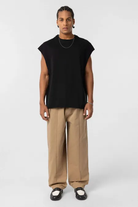 Bağcıklı Baggy Gabardin Pantolon Taba