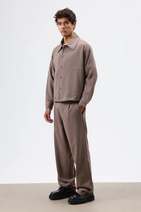 Baggy Fit Kumaş Pantolon Vizon