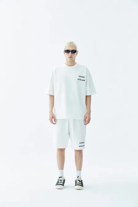 Young Atelıer Baskılı Şort Takım Ekru
