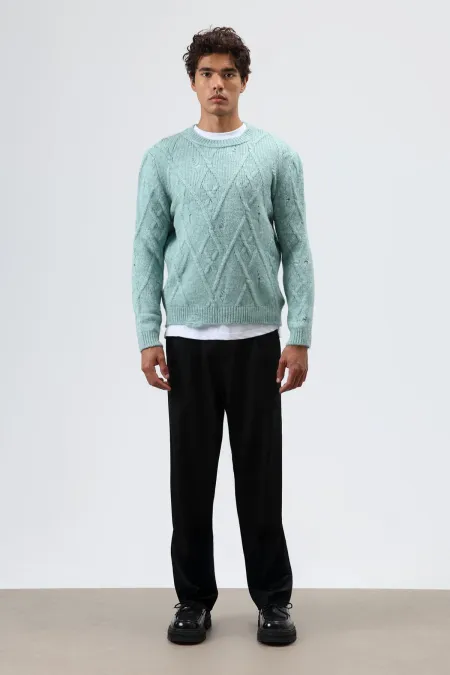 Pull oversize en maille à motifs menthe