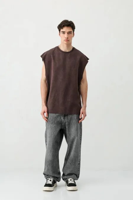 Basic Kolsuz Tişört Kahve