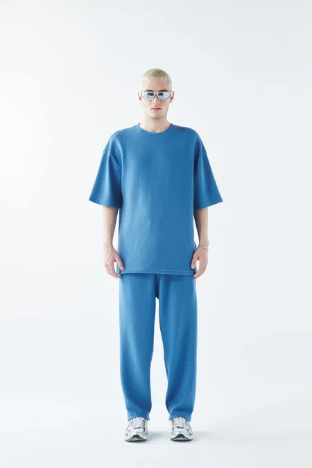 Oversize Basıc Triko Eşofman Takım Mavi Oversize Basıc Triko Eşofman Takım Mavi