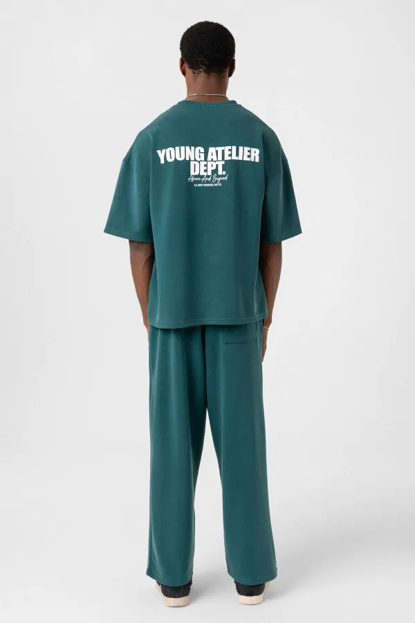 Etiket Detaylı Oversize Modal Kumaş Eşofman Takım Nefti