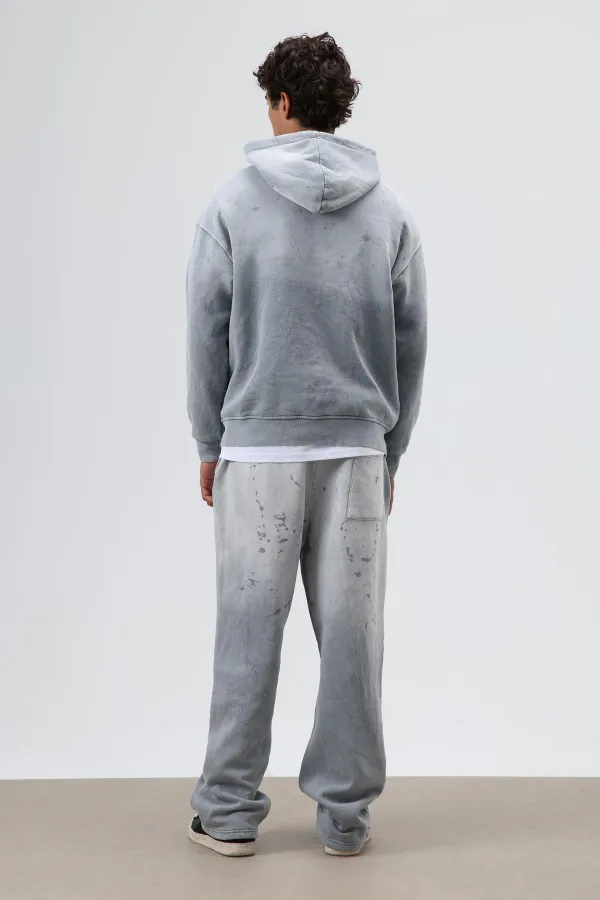 Yıkamalı Oversize Eşofman Takım Gri