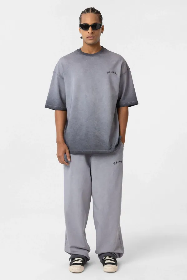 Yıkamalı Oversize Eşofman Takım Gri