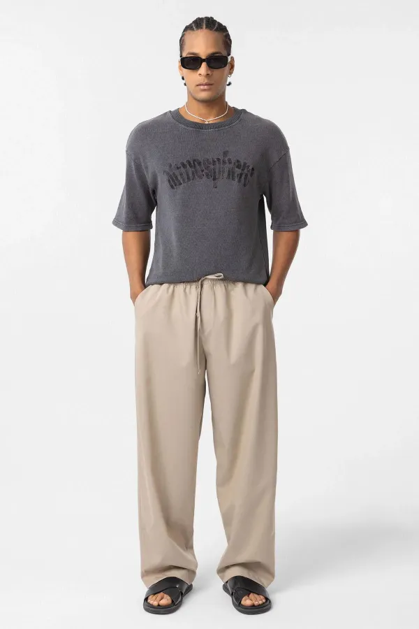 Pantalon ample à taille élastique couleur