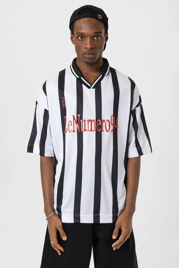 T-shirt oversize imprimé en jersey blanc