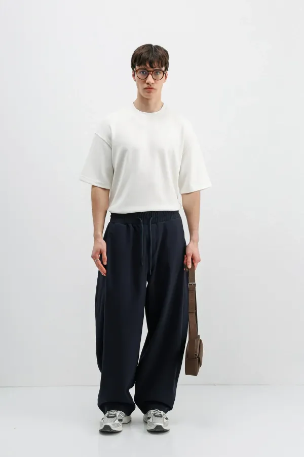 Balloon Fit Pantolon Lacivert