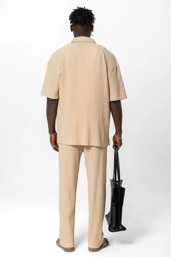 Basic Oversize Ottoman Takım Bej