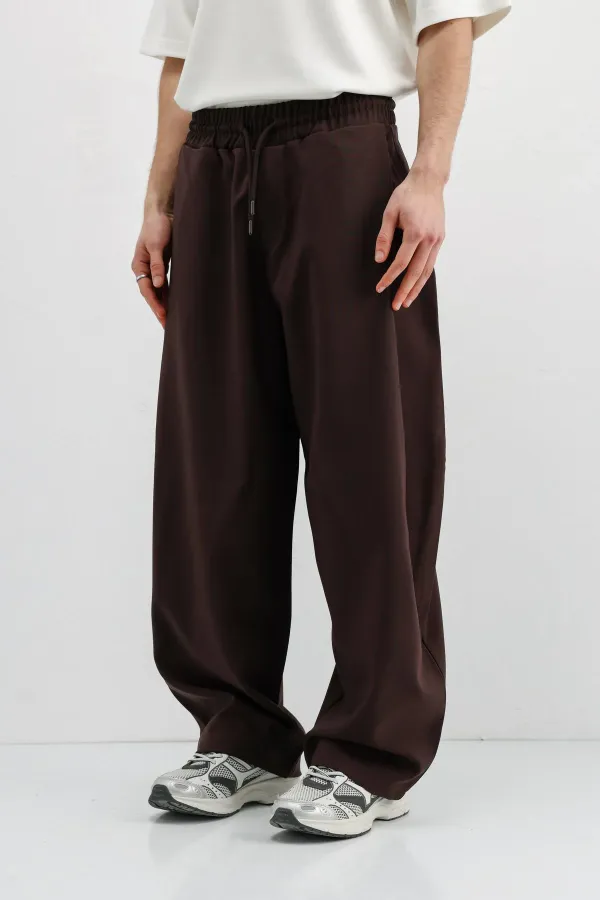 Balloon Fit Pantolon Koyu Kahve