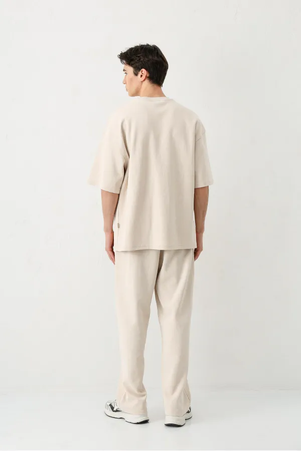 Baggy Fit Yıkamalı Eşofman Alt Taş