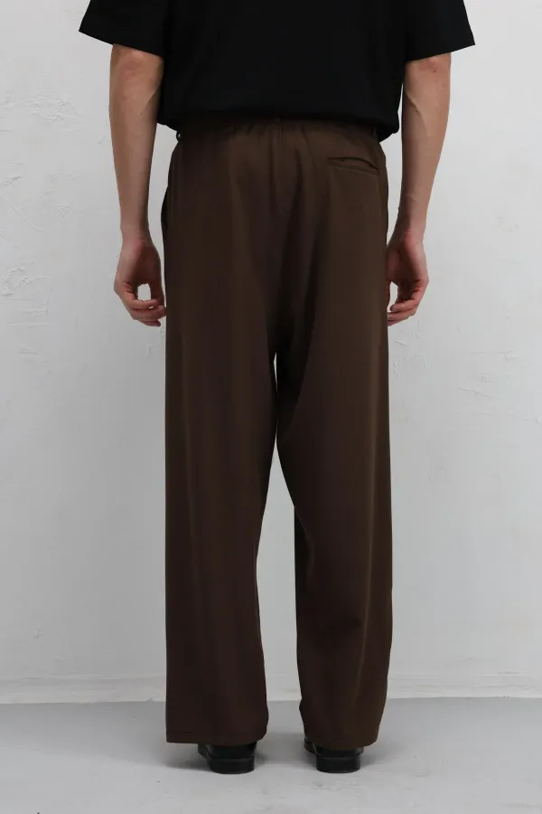 Baggy Fit Kumaş Pantolon Kahve