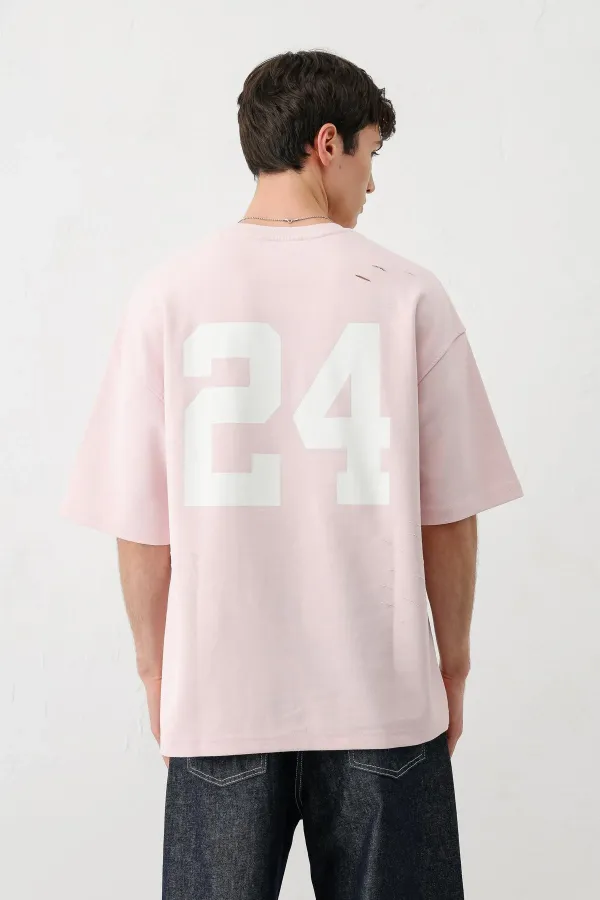 T-shirt oversize imprimé rose