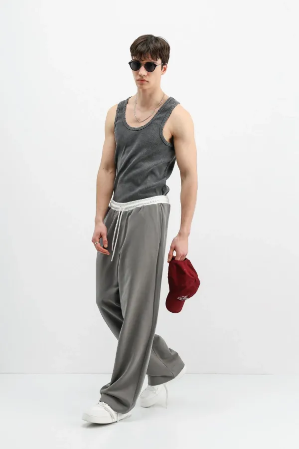 Pantalon de survêtement ample gris foncé