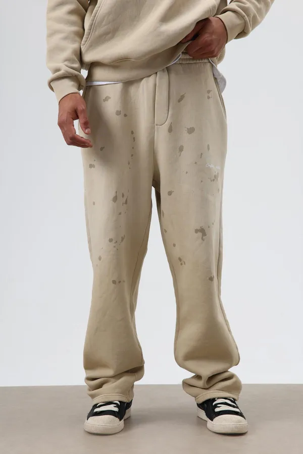 Washed Oversize Tracksuit Set Beige